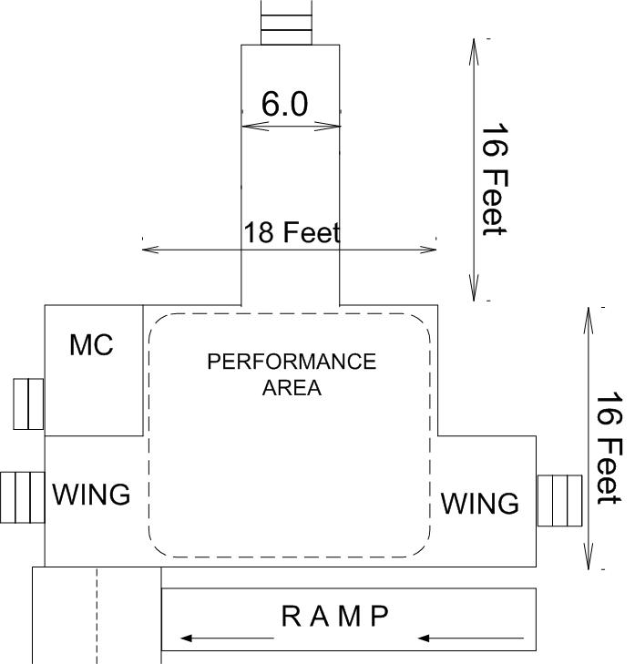 Close up of presentation area of Grand Ballroom 3 Stage